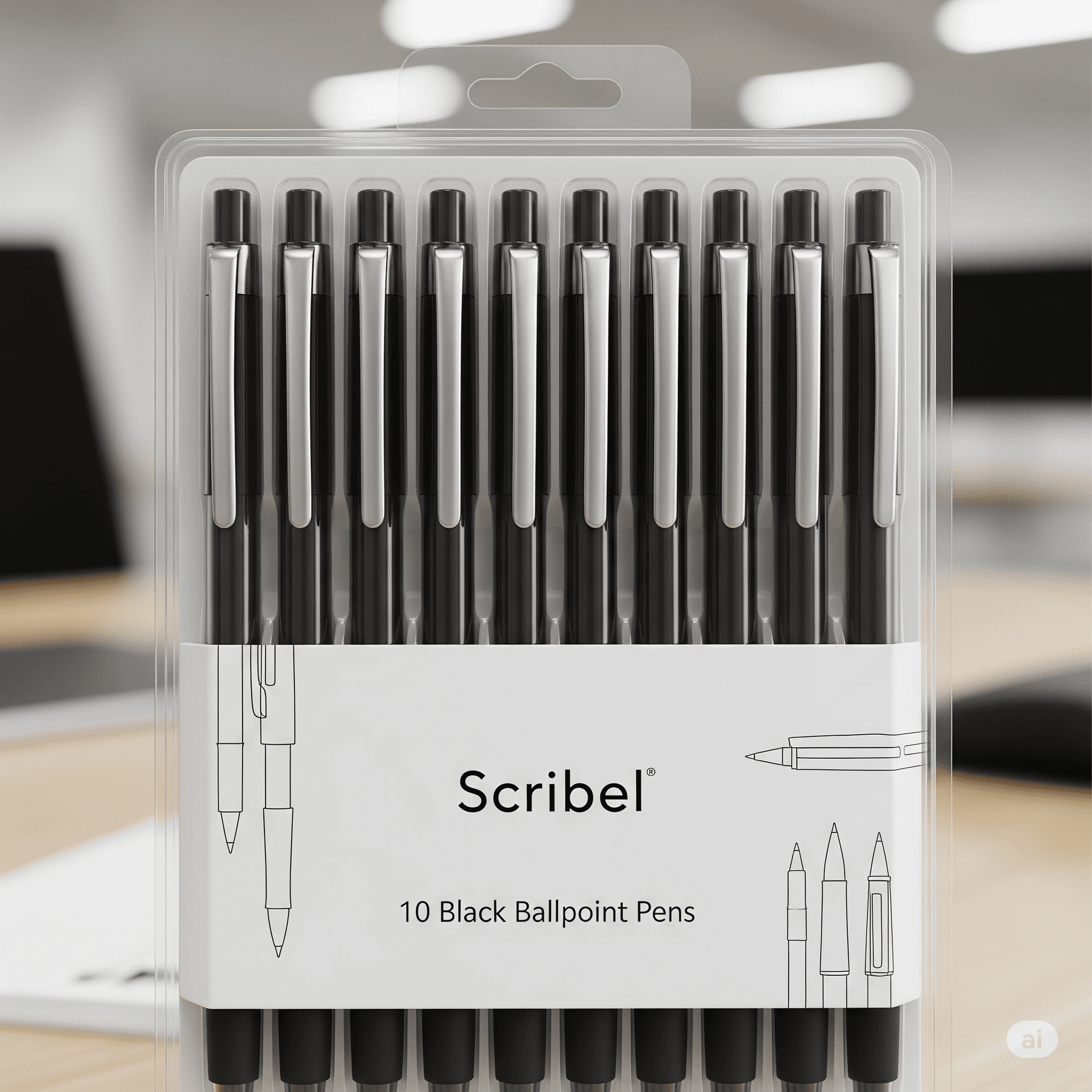 Classic Ballpoint Pen - Black (20-Pack)
